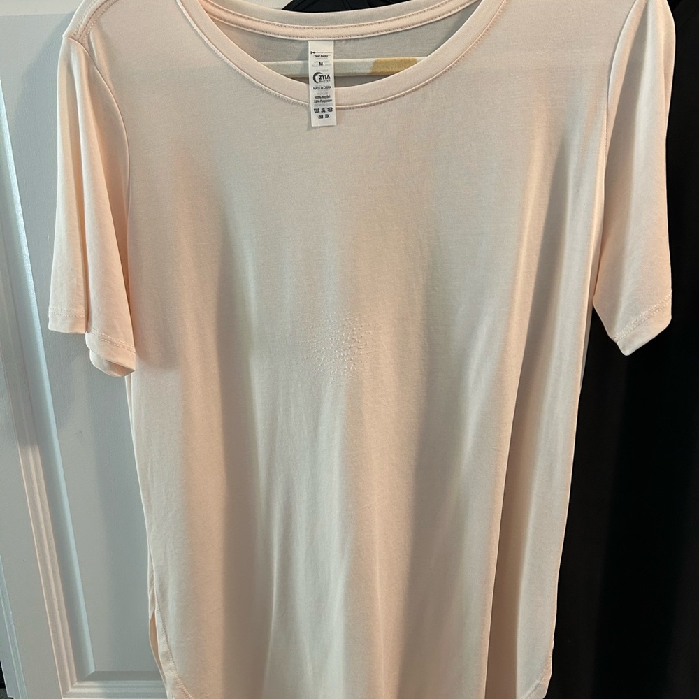 2 Zyia side slit swoop tees
